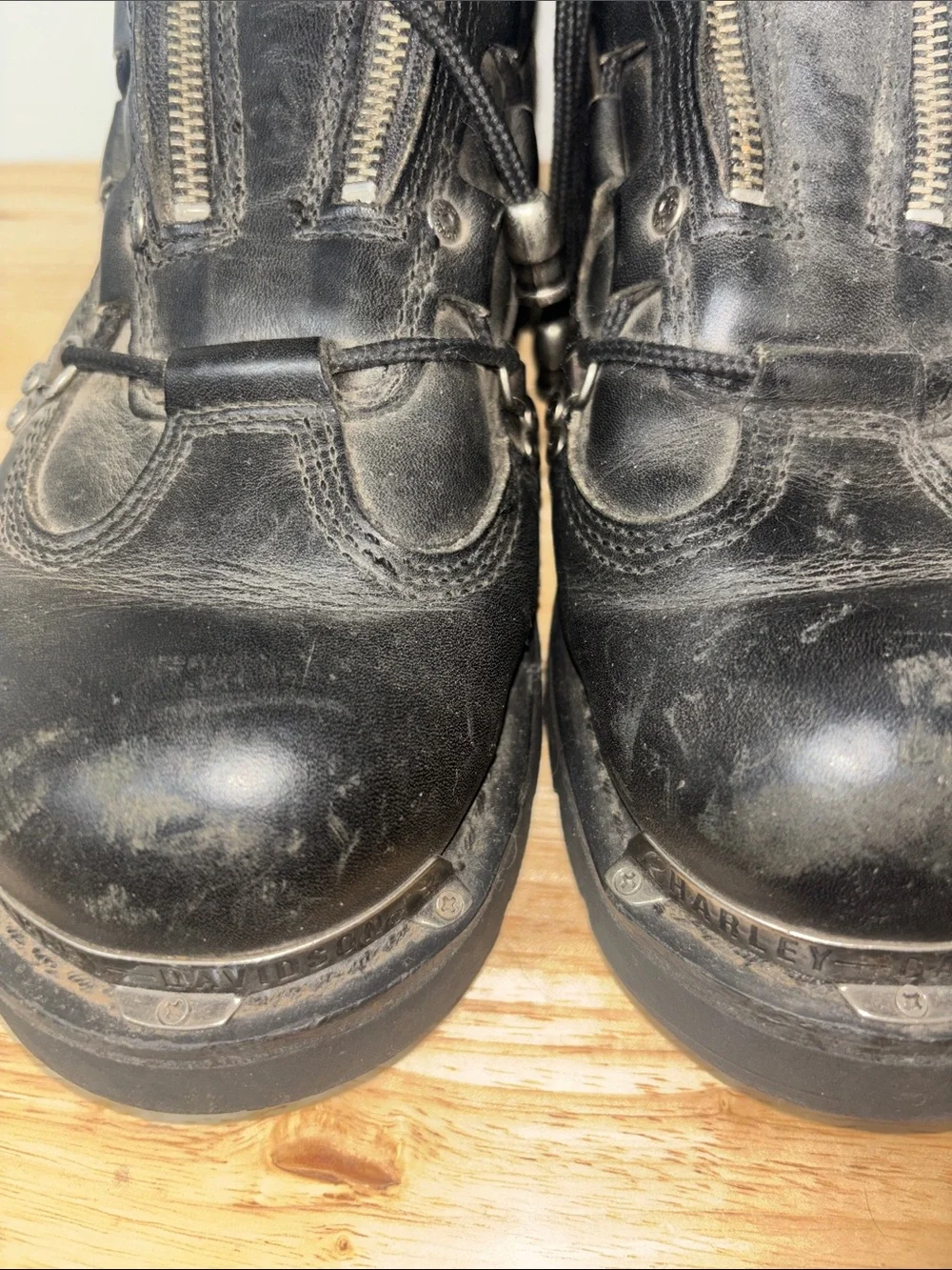 Harley-Davidson Black Leather Break Light Boots 91680 Riding Chunky Mens 9 1/2